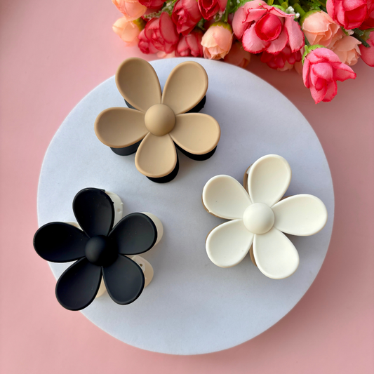 Dual Colour Flower Hair Claw - Medium