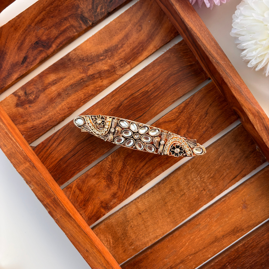 Antique Kundan Curve Hair Clip