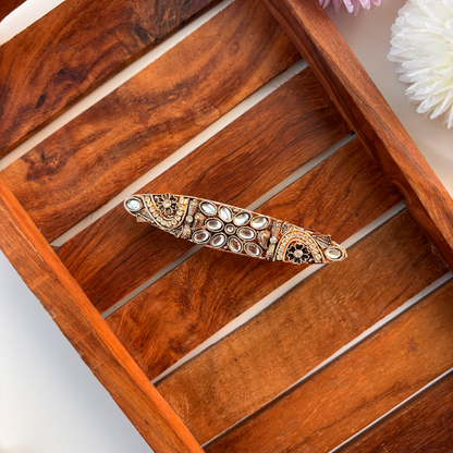 Antique Kundan Curve Hair Clip
