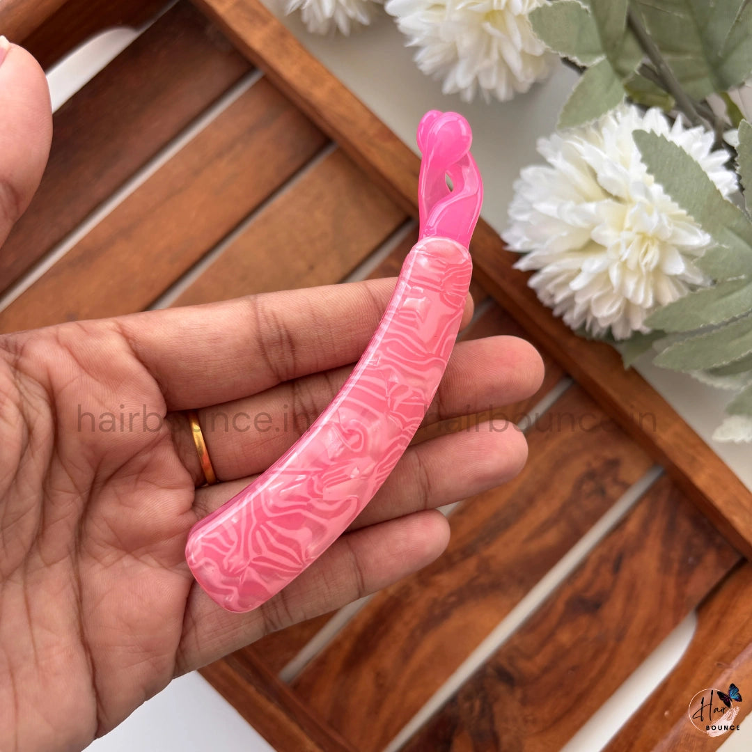 Marble Finish Banana Hair Clip – Large