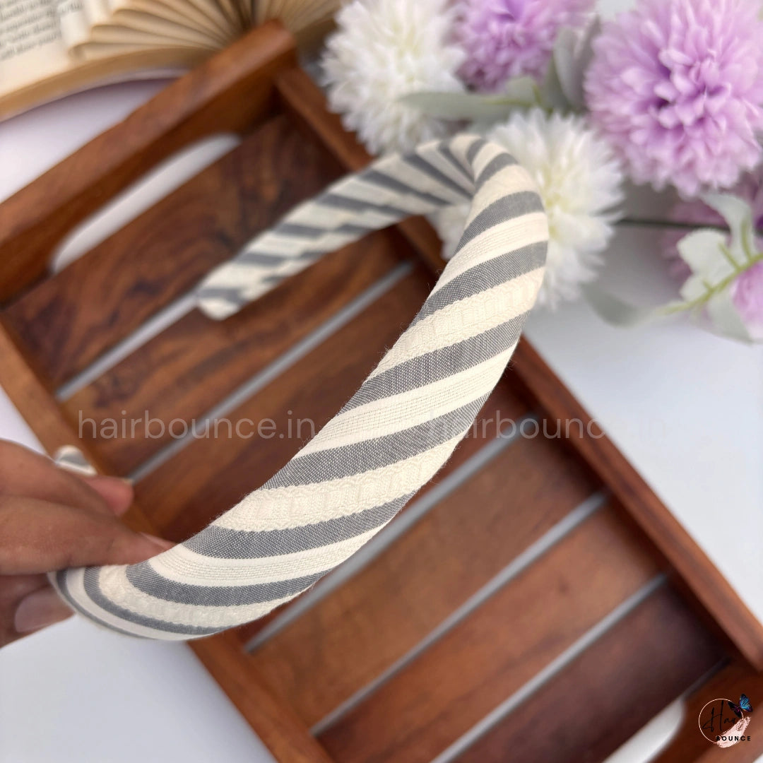 Classic Stripe Padded Headband for Women & Girls – Soft Fabric Hair Band