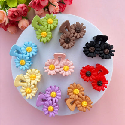 Double Flower Matte Finish Hair Claw - Medium