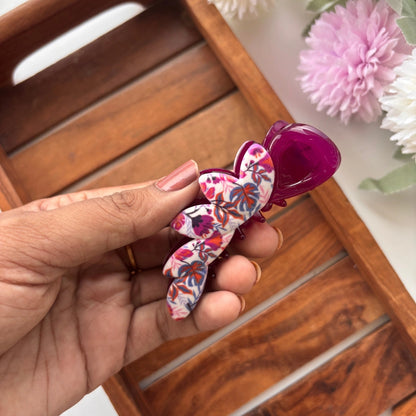 Floral Petal Curve Banana Clip - Medium