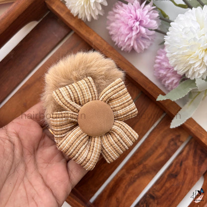 Cozy Bloom Fur Scrunchie | Soft Plush Floral Hair Scrunchie for Women & Girls