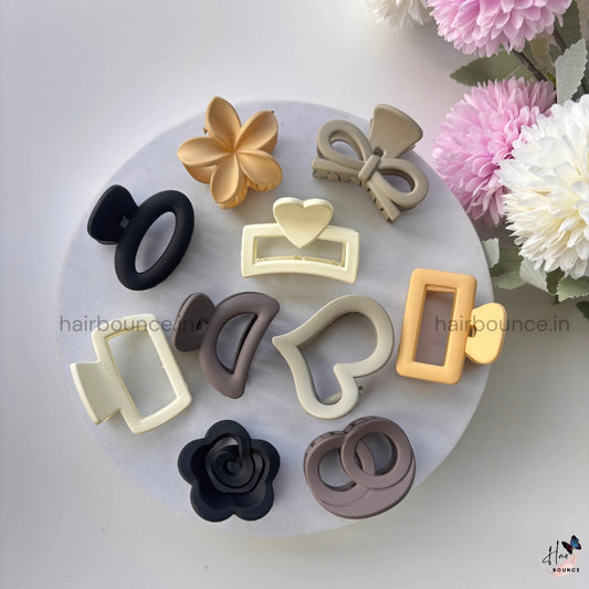 Minimal Matte Hair Clips – Pack of 10 Assorted & Repeated Colours