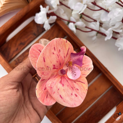 Elegant Orchid Floral Scrunchie Hair Tie