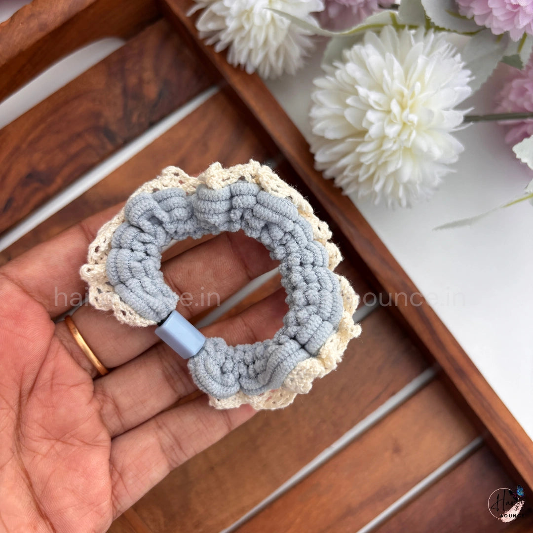 Pastel Lace Trim Scrunchie Hair Tie