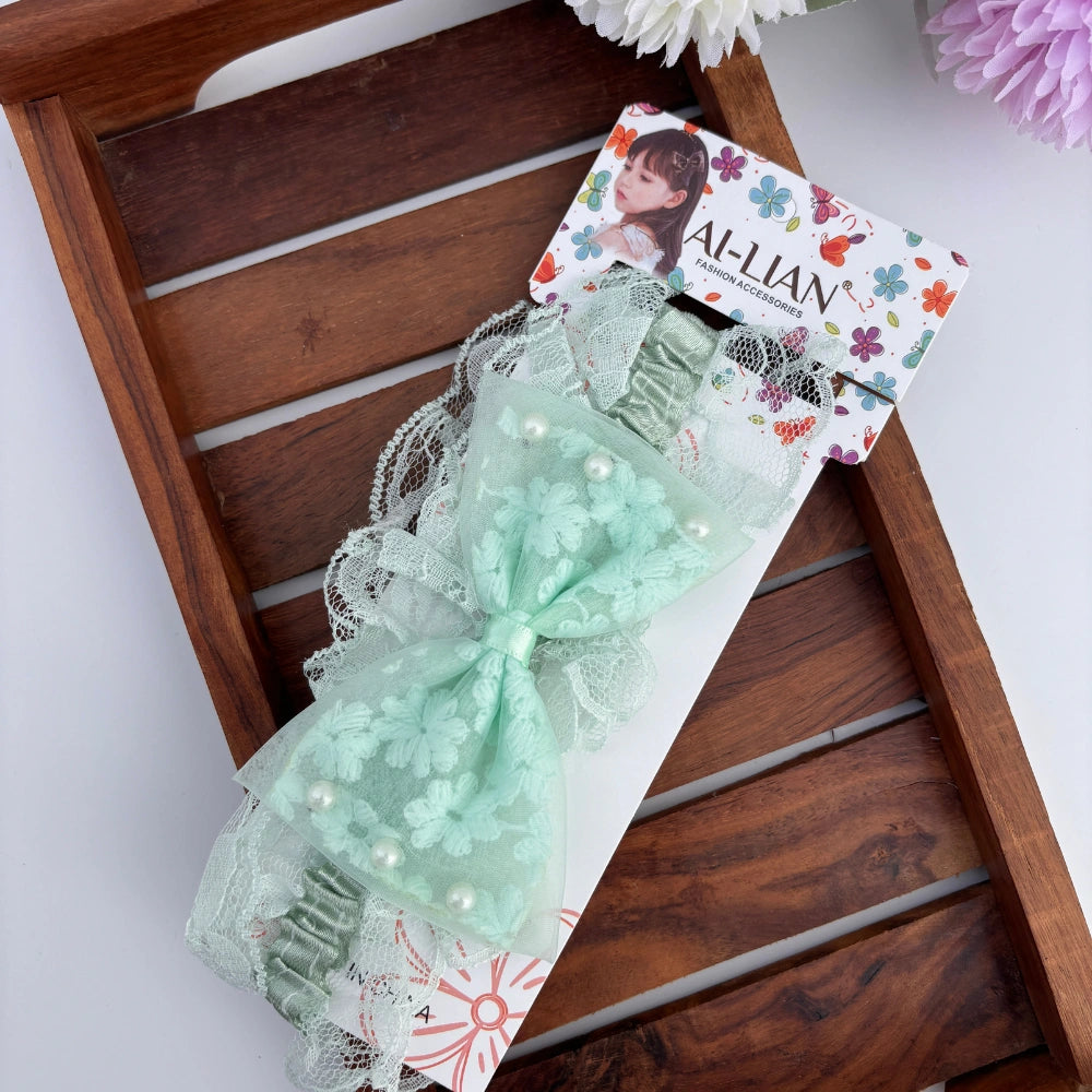 Bow Flower Lace NewBorn Headband