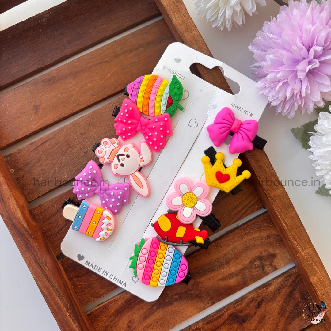 Rainbow Playtime Kids Hair Clip Set