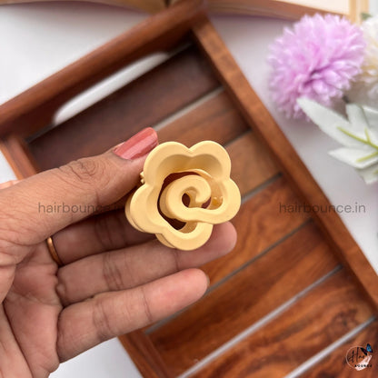 Nude Shade Swirl Flower Hair Claw – Small