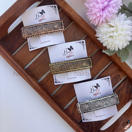 Antique Luxe Textured Rectangle Hair Barrette