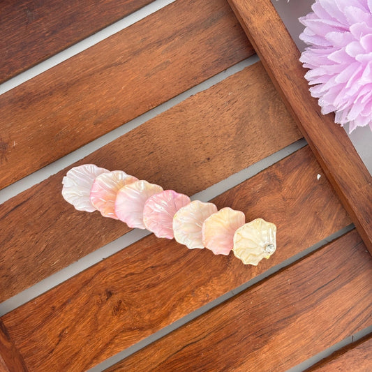 Blush Pink Cascading Petal Center Clip