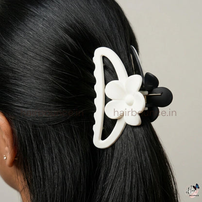 Dual-Colour Floral Arc Hair Claw – Medium