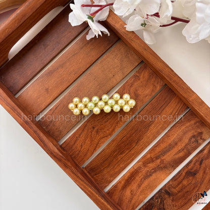 Pearl Elegance Center Hair Clip - Classic Pearl Ivory