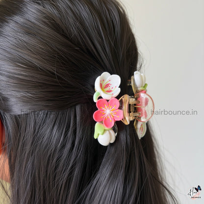 Ceramic Flower Hair Claw - Medium