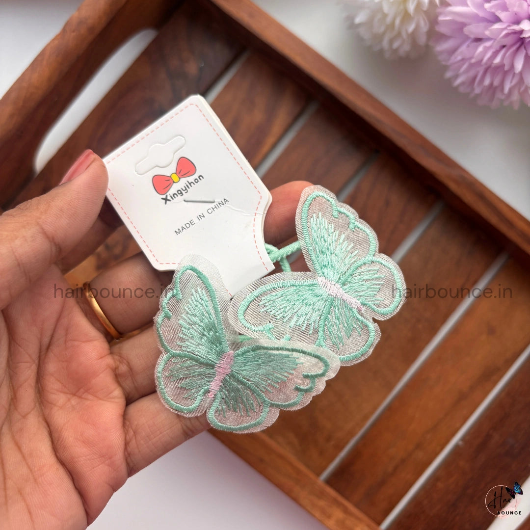 Embroidered Butterfly Rubber Bands
