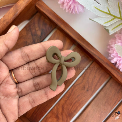 Mini Bow Matte Hair Claw - Small