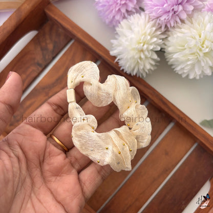 Pearl Stud Organza Scrunchies