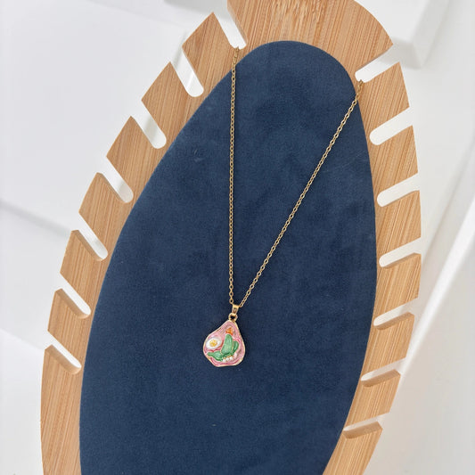 Blush Cactus Pendant Necklace