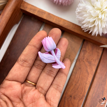 Pastel Lotus Bloom Hair Claw – Small
