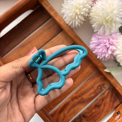 Colourful Butterfly Outline Hair Claw - Medium
