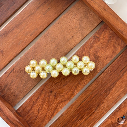 Pearl Elegance Center Hair Clip - Classic Pearl Ivory