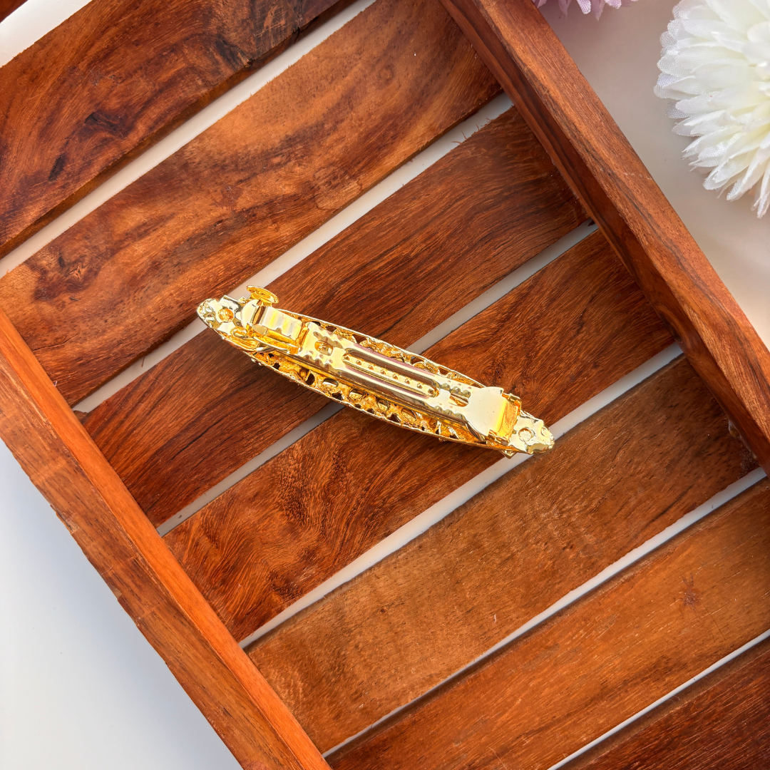 Antique Kundan Curve Hair Clip