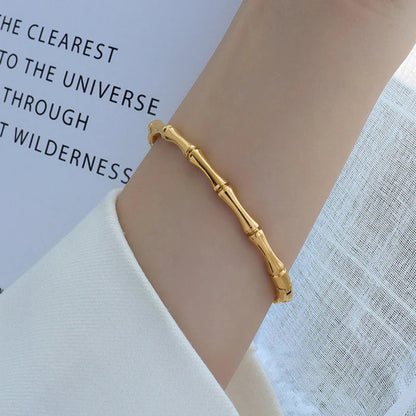 Golden Bamboo Textured Bracelet
