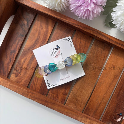 Aurora Rainbow Petal Barrette Hair Clip
