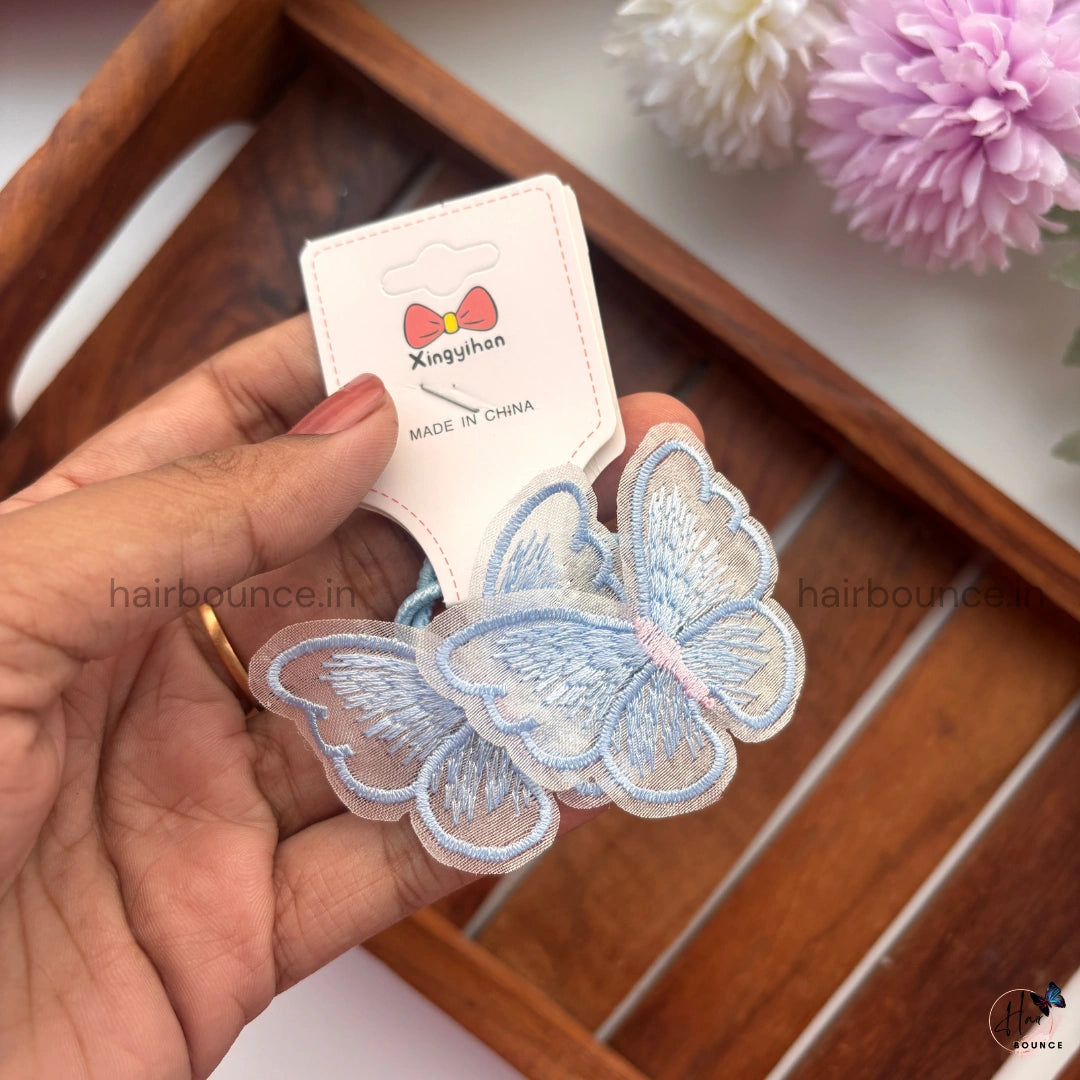 Embroidered Butterfly Rubber Bands