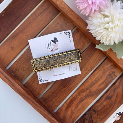 Antique Luxe Textured Rectangle Hair Barrette