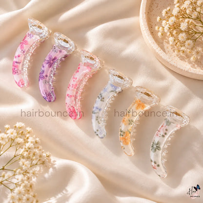 Bofeini Flower Printed Banana Clip - Medium