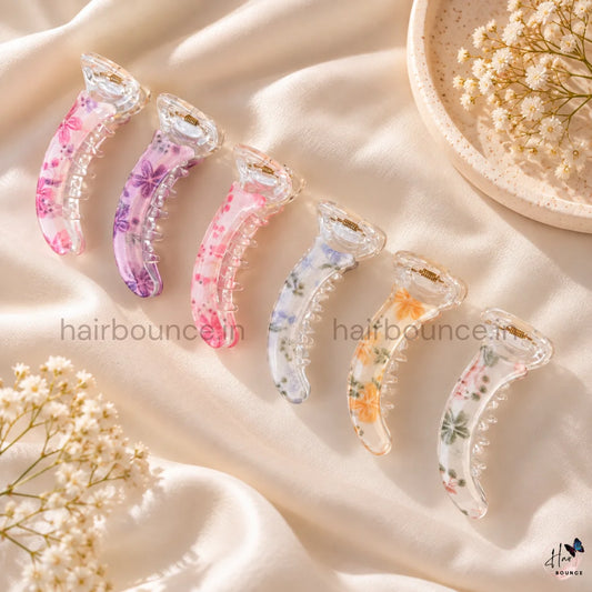 Bofeini Flower Printed Banana Clip - Medium