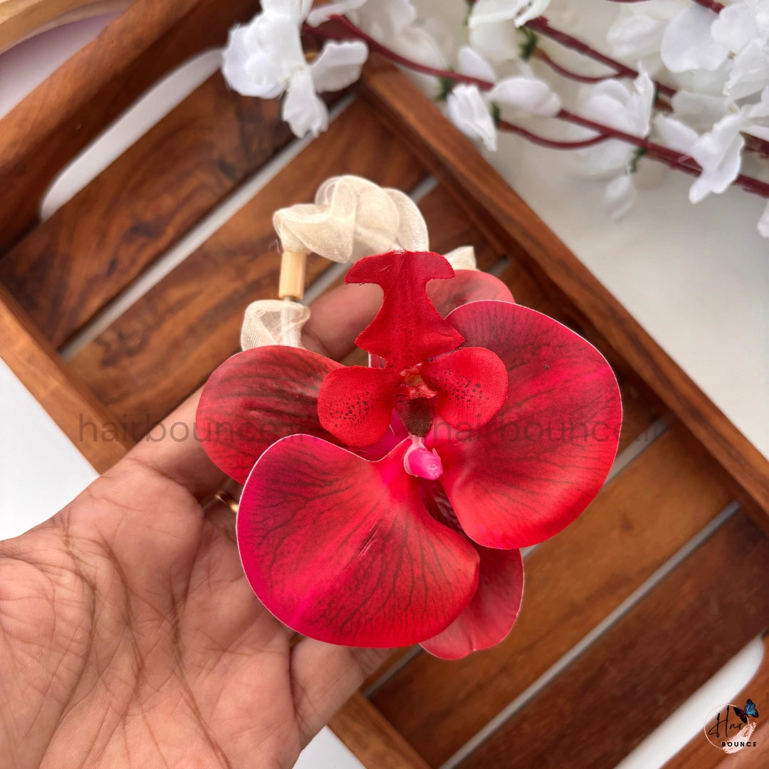 Elegant Orchid Floral Scrunchie Hair Tie