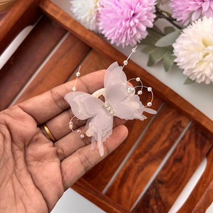 Elegant Butterfly Bead Hair Claw - Small