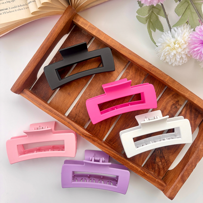 Matte Rectangle Hair Claw - Large