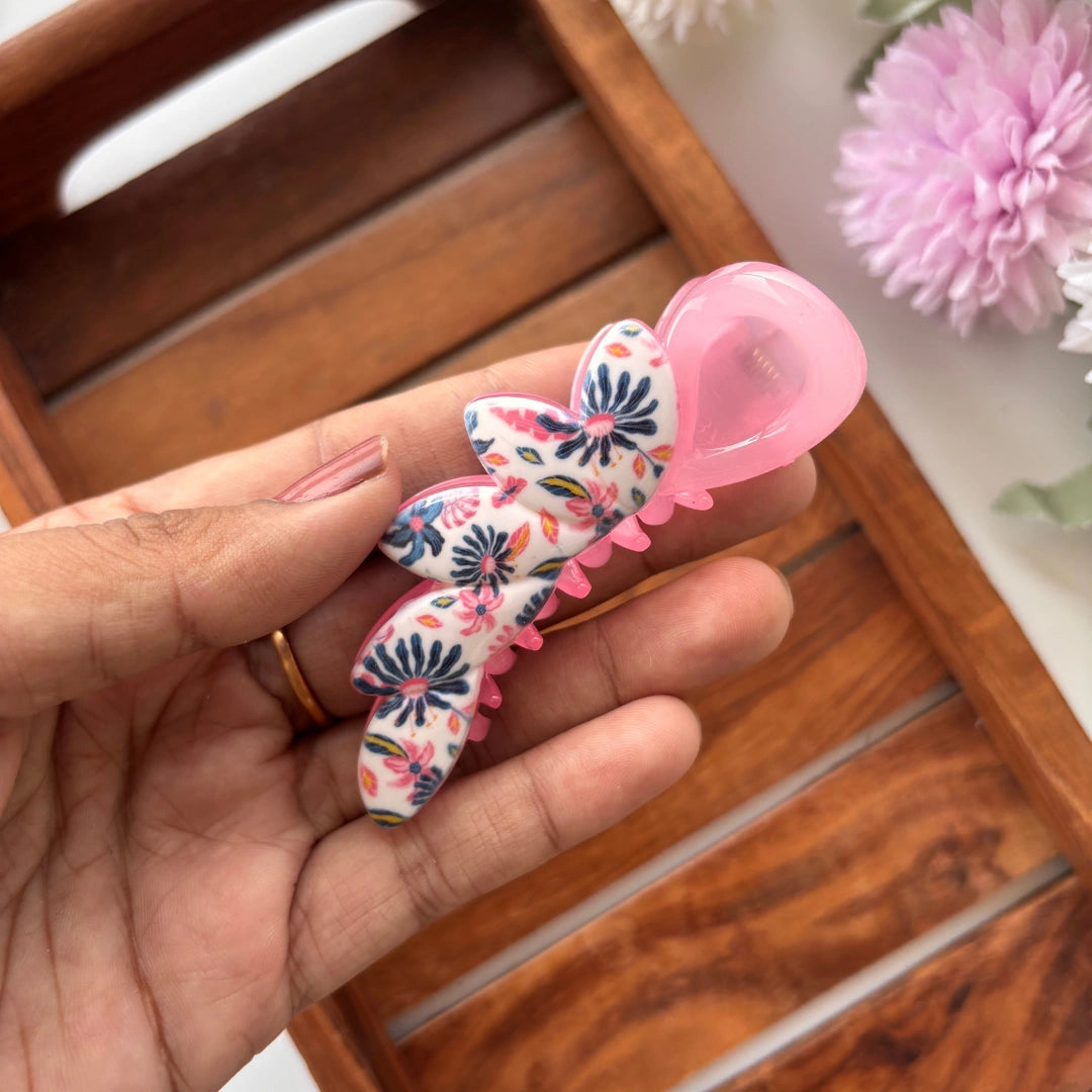 Floral Petal Curve Banana Clip - Medium