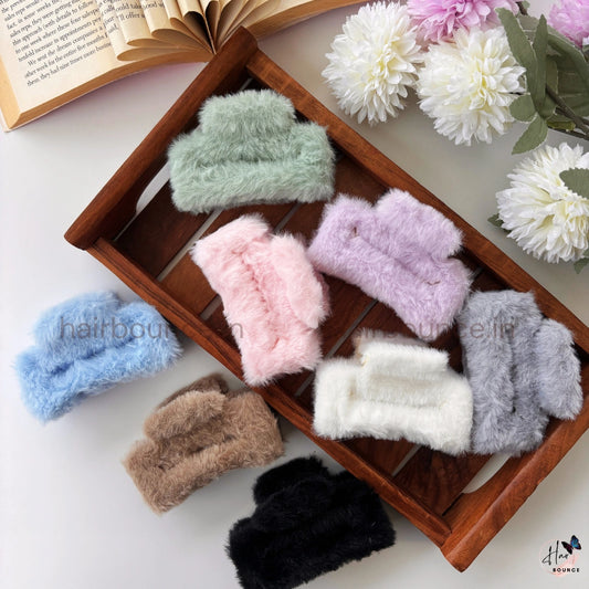 Rectangle Fur Hair Claw - Large