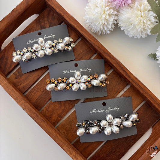 Royal Pearl Bloom Center Hair Clip