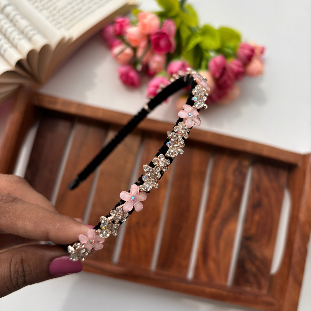 Crystal Flower Butterfly Headband