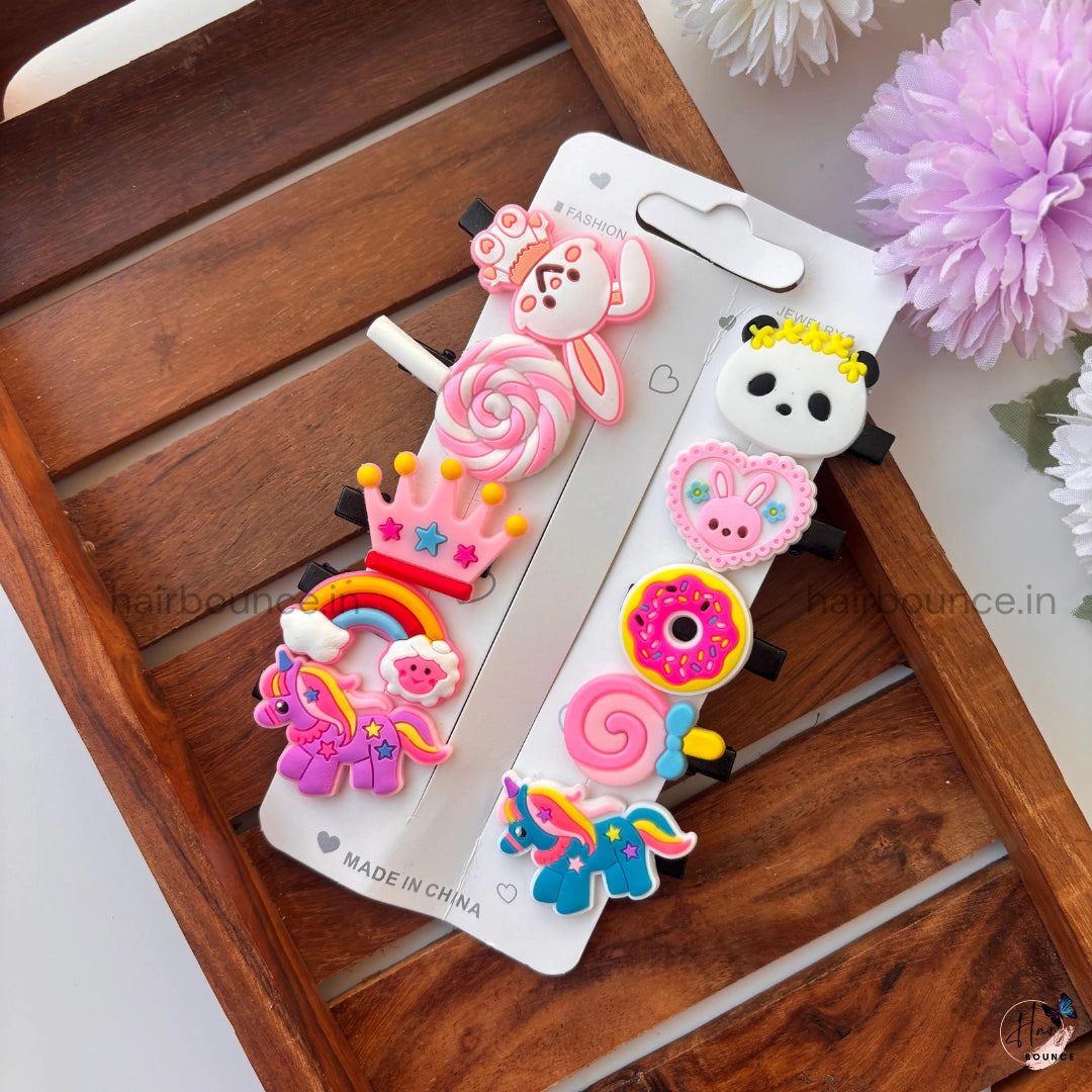 Rainbow Playtime Kids Hair Clip Set
