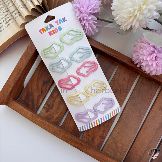 Pastel Glitter Wavy Snap Hair Clips for Kids