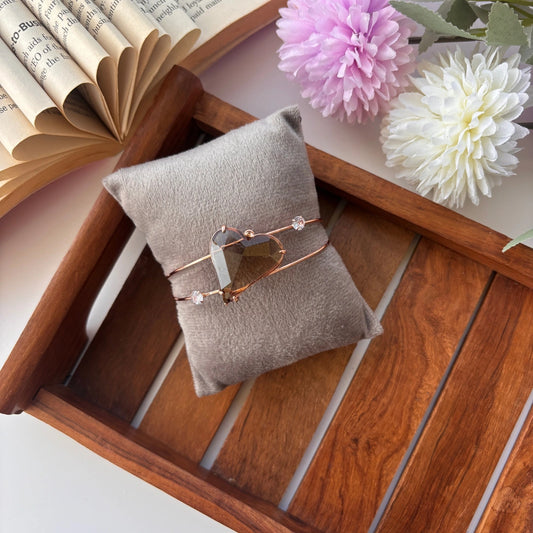 Amber Heart Crystal Bangle 💖✨