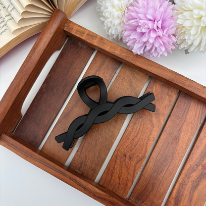 Matte Finish Twisted Hair Claw - Large