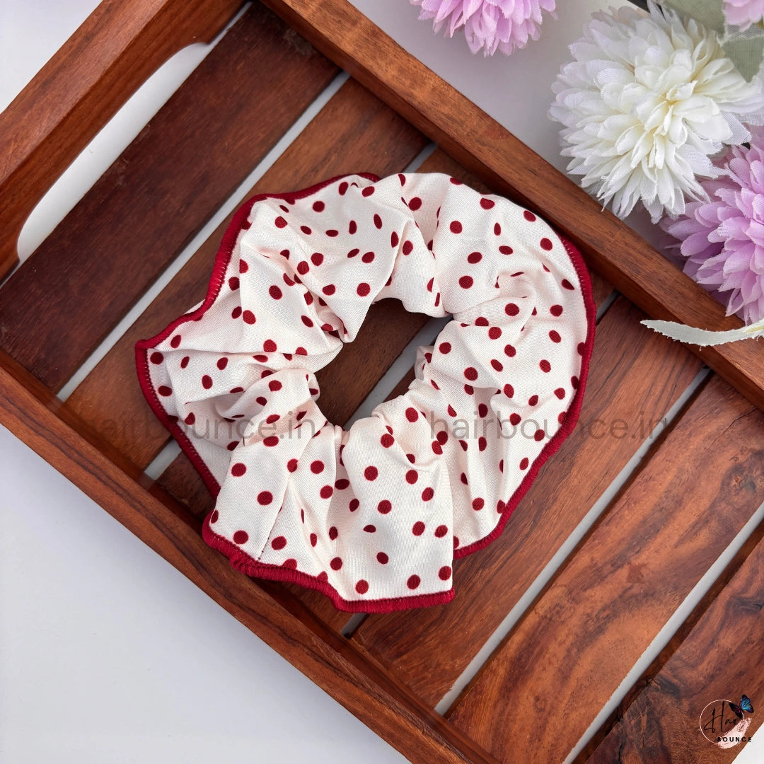 Berry Blossom Printed Scrunchie for Women & Girls | Cute Floral, Heart & Polka Dot Hair Tie
