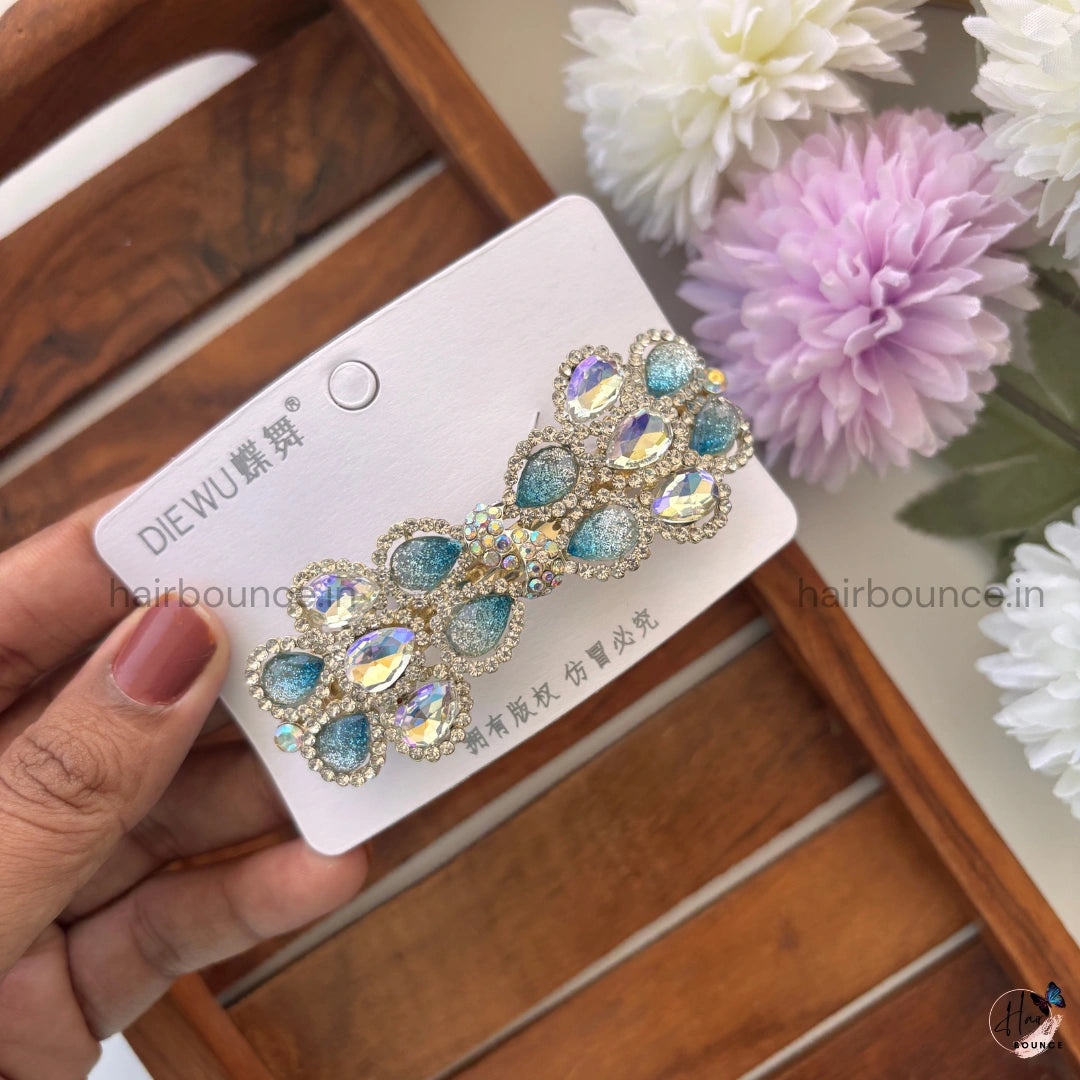 Rosé Prism Floral Bar Clip