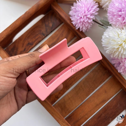 Matte Hollow Rectangle Hair Claw – Large