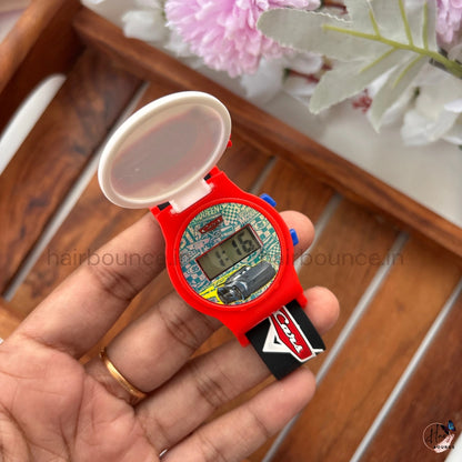 Kids Cartoon Flip-Top Decorative Wrist Watch – Assorted Character Designs | Non-Functional Fashion Accessory