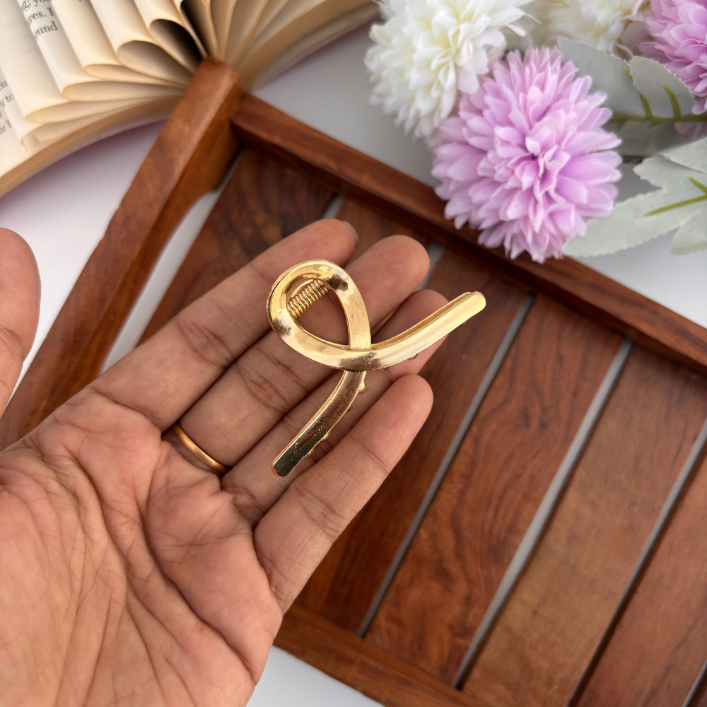 Smooth Metal Loop Hair Claw - Medium