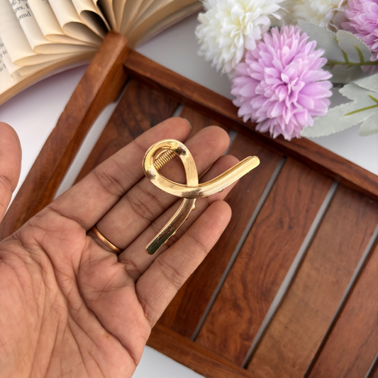 Smooth Metal Loop Hair Claw - Medium